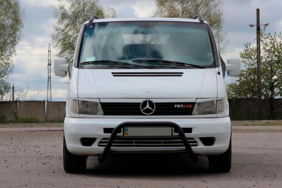 Mercedes Vito W638 1996-2003 рр. Кенгурятник WT022 Black (нерж.) Фото 1