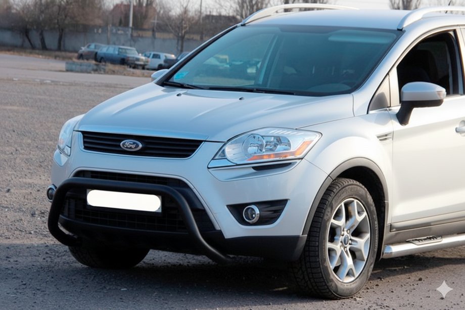 Ford Kuga 2008-2013 рр. Кенгурятник WT007 Black (нерж.) Фото 2