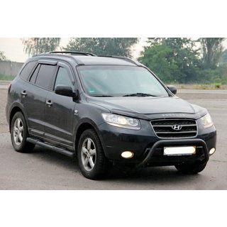 Кенгурятник WT007 Black (нерж.) Hyundai Santa Fe 2 2006-2012 рр. фото 2