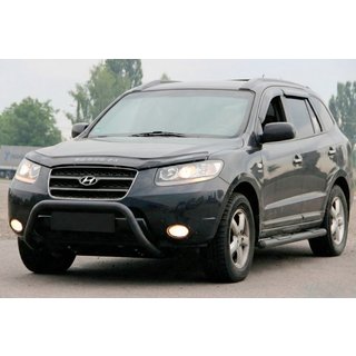 Кенгурятник WT007 Black (нерж.) Hyundai Santa Fe 2 2006-2012 рр. фото 3