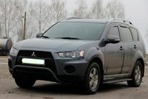 Mitsubishi Outlander 2006-2012 рр. Кенгурятник WT007 Black (нерж.) фото 4