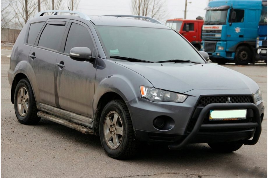 Mitsubishi Outlander 2006-2012 рр. Кенгурятник WT007 Black (нерж.) Image