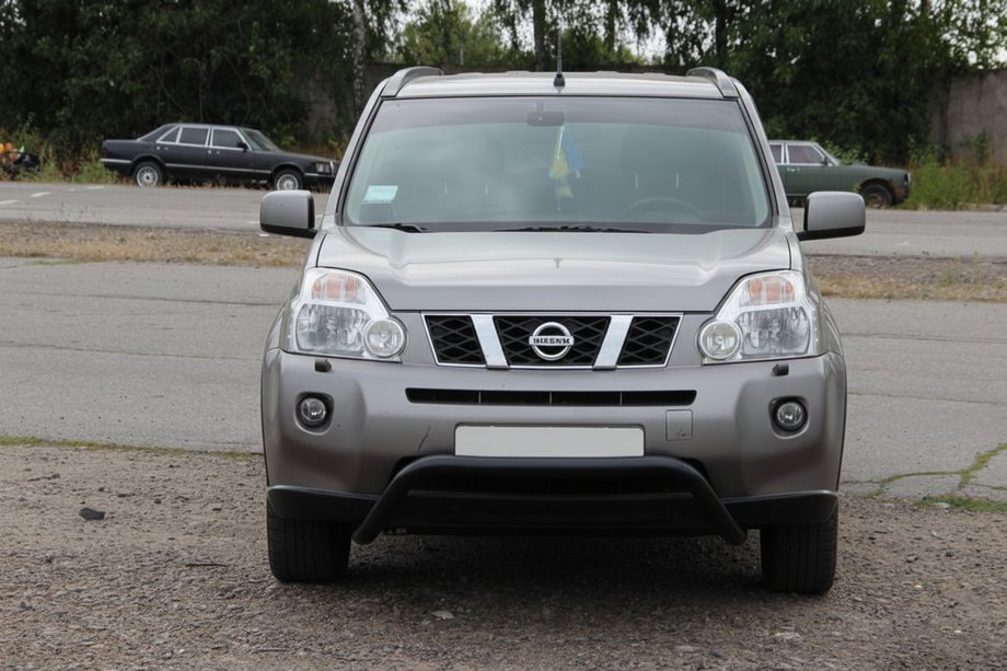 Nissan X-trail T31 2007-2014 рр. Передній захист WT007 Black (нерж) Фото 2