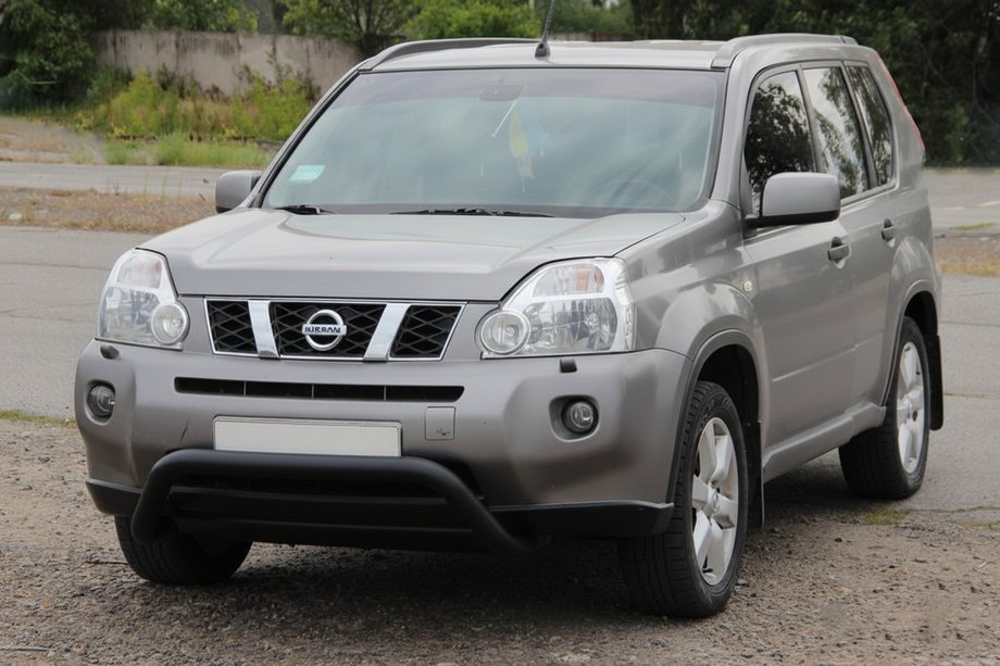 Nissan X-trail T31 2007-2014 рр. Передній захист WT007 Black (нерж) Фото 3