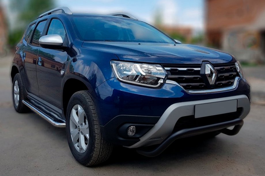 Renault Duster 2018-2024 рр. Кенгурятник WT007 Black (нерж.) Image