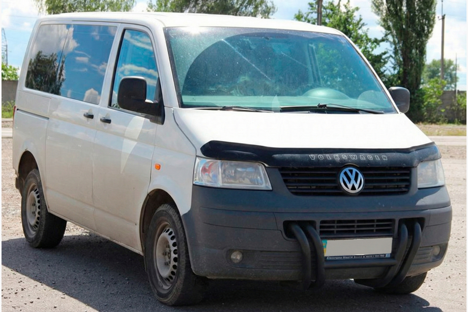 Volkswagen T5 Transporter 2003-2010 рр. Кенгурятник ST006-03 ніздрі Black (нерж) Image