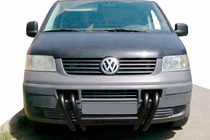 Volkswagen T5 Transporter 2003-2010 рр. Кенгурятник ST006-04 ніздрі Black (нерж) фото 1