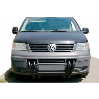 Кенгурятник ST006-04 ніздрі Black (нерж) Volkswagen T5 Transporter 2003-2010 рр. фото 1