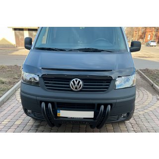 Кенгурятник ST006-04 ніздрі Black (нерж) Volkswagen T5 Transporter 2003-2010 рр. фото 2