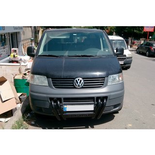 Кенгурятник ST006-04 ніздрі Black (нерж) Volkswagen T5 Transporter 2003-2010 рр. фото 3