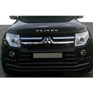 Передній захист ST015-9 Black (нерж.) Mitsubishi Pajero Wagon IV 2006-2021 рр.