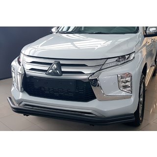 Передній захист F3-60 Black (2020+, нерж) Mitsubishi Pajero Sport 2015- рр.
