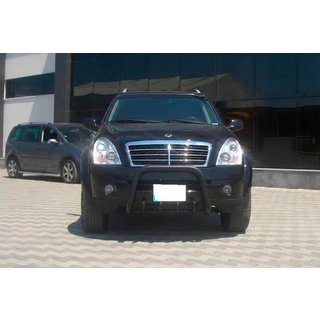 Кенгурятник QT006 Black (нерж) SsangYong Rexton I 2001-2017 рр. фото 4