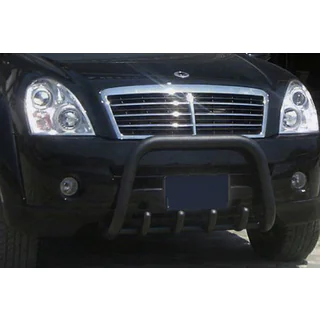 Кенгурятник QT006 Black (нерж) SsangYong Rexton I 2001-2017 рр. фото 1