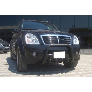 Кенгурятник QT006 Black (нерж) SsangYong Rexton I 2001-2017 рр. фото 3
