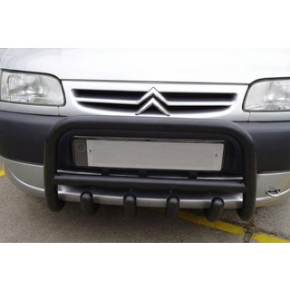 Кенгурятник QT006 Black (нерж.) Citroen Berlingo 1996-2008 рр.