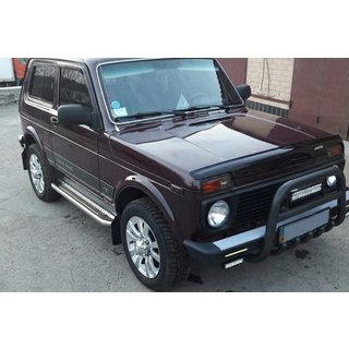 Кенгурятник QT006 Black (нерж.) Lada Niva та Urban 1977- рр. фото 1