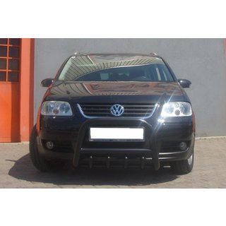 Кенгурятник QT006 Black (нерж) Volkswagen Touran 2003-2010 рр. фото 4