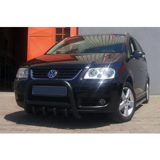 Кенгурятник QT006 Black (нерж) Volkswagen Touran 2003-2010 рр. фото 2