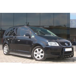 Кенгурятник QT006 Black (нерж) Volkswagen Touran 2003-2010 рр. фото 1