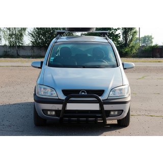 Кенгурятник QT006 Black (нерж) Opel Zafira A 1998-2005 рр. фото 1