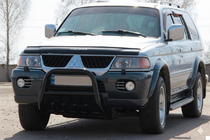 Mitsubishi Pajero Sport 1996-2007 рр. Кенгурятник QT006 Black (нерж) фото 3