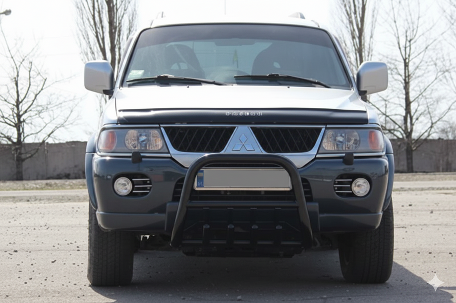 Mitsubishi Pajero Sport 1996-2007 рр. Кенгурятник QT006 Black (нерж) Image