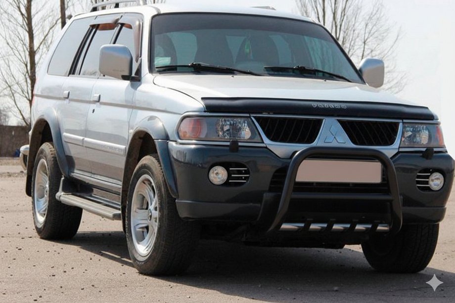 Mitsubishi Pajero Sport 1996-2007 рр. Кенгурятник QT006 Black (нерж) Фото 2