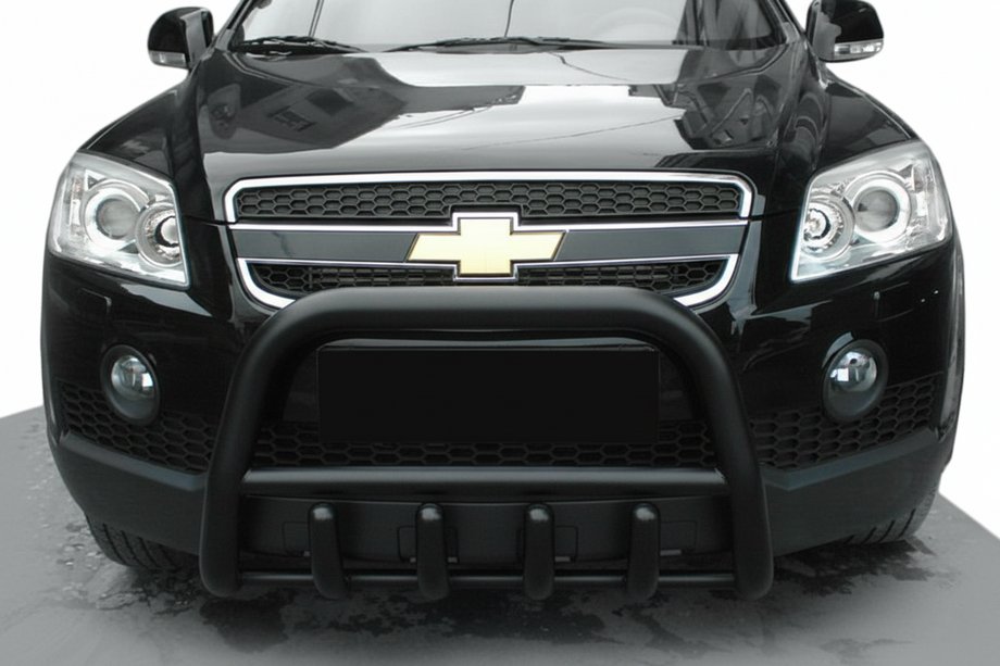 Chevrolet Captiva 2006-2019 рр. Передня дуга QT006 Black (нерж.) Фото 1