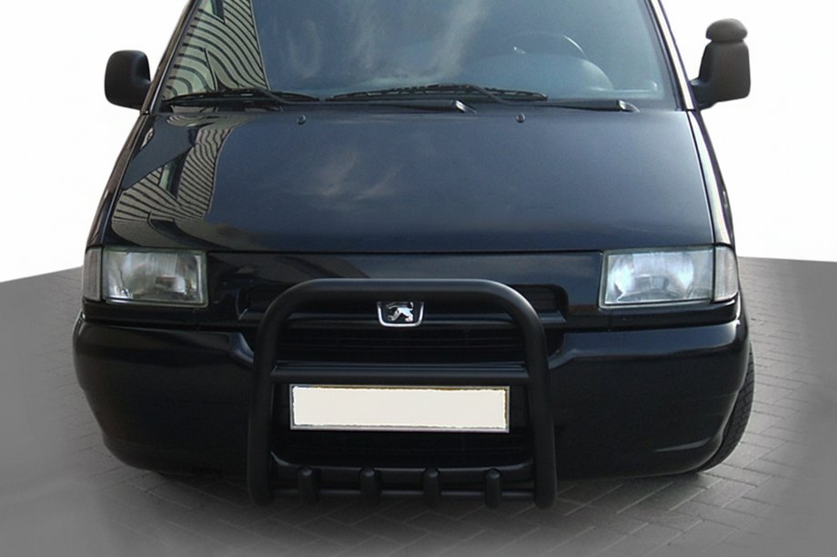Fiat Scudo 1996-2007 рр. Кенгурятник QT006 Black (нерж) Фото 1