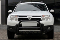 Renault Duster 2008-2017 рр. Кенгурятник без напису QT006 Black (нерж.) фото 1