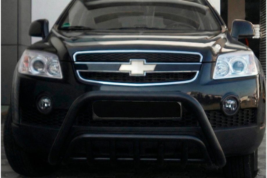 Chevrolet Captiva 2006-2019 рр. Передня дуга WT002 Black (нерж.) Фото 3