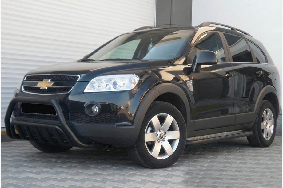 Chevrolet Captiva 2006-2019 рр. Передня дуга WT002 Black (нерж.) Фото 1