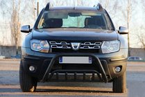 Renault Duster 2008-2017 рр. Кенгурятник WT002 Black (нерж) фото 2