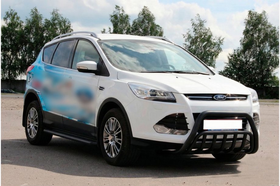 Ford Kuga/Escape 2013-2019 рр. Кенгурятник WT002 Black (нерж.) Фото 2