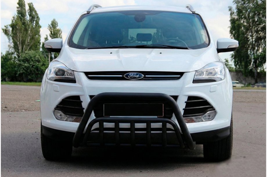 Ford Kuga/Escape 2013-2019 рр. Кенгурятник WT002 Black (нерж.) Фото 1