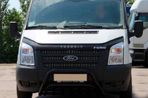 Ford Transit 2000-2014 рр. Кенгурятник WT002 Black (2006-2014, нерж.) фото 2