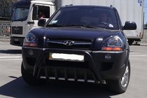 Hyundai Tucson JM 2004- рр. Кенгурятник WT002 Black (нерж.) фото 3