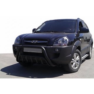Кенгурятник WT002 Black (нерж.) Hyundai Tucson JM 2004- рр. фото 1