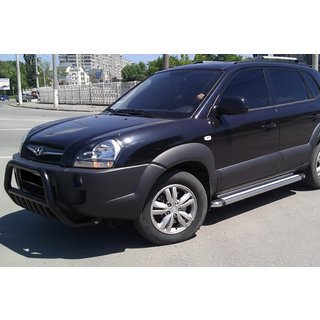 Кенгурятник WT002 Black (нерж.) Hyundai Tucson JM 2004- рр. фото 2