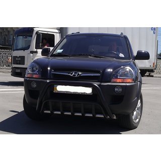 Кенгурятник WT002 Black (нерж.) Hyundai Tucson JM 2004- рр. фото 3