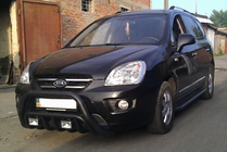 Kia Carens 1999-2012 рр. Кенгурятник WT002 Black (нерж) фото 2