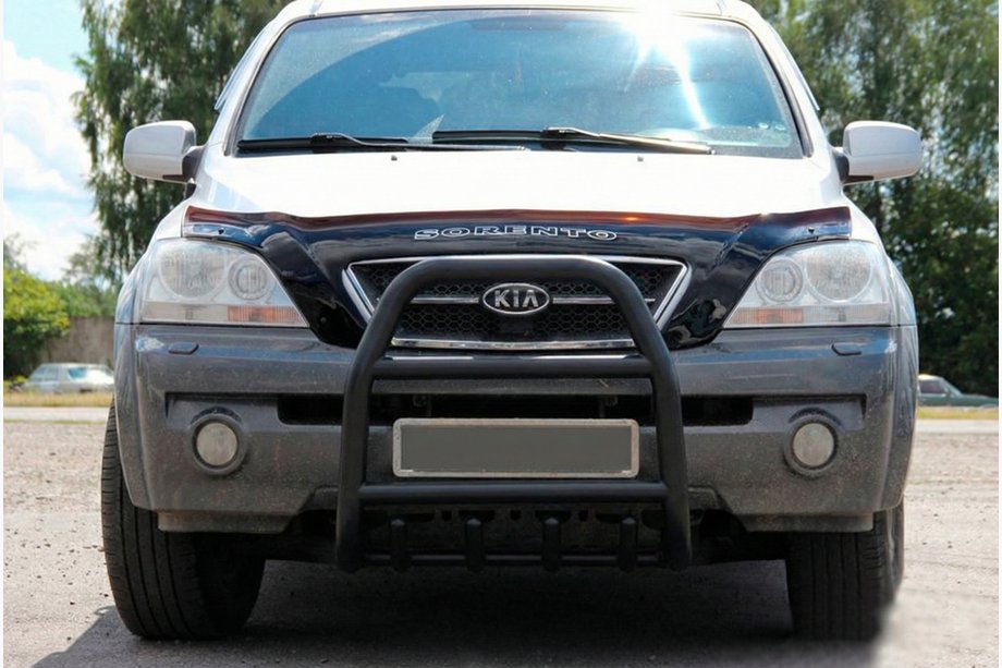 Kia Sorento I BL 2002-2009 рр. Кенгурятник QT007 Black (нерж.) Фото 2