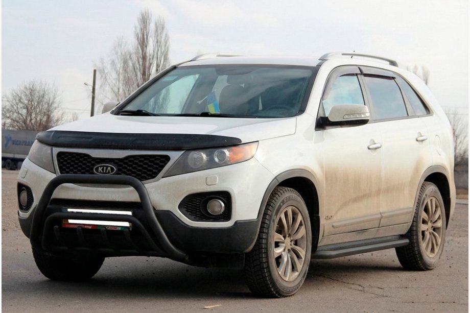 Kia Sorento II XM 2009-2014 рр. Кенгурятник WT002/2 Black (нерж.) Фото 1