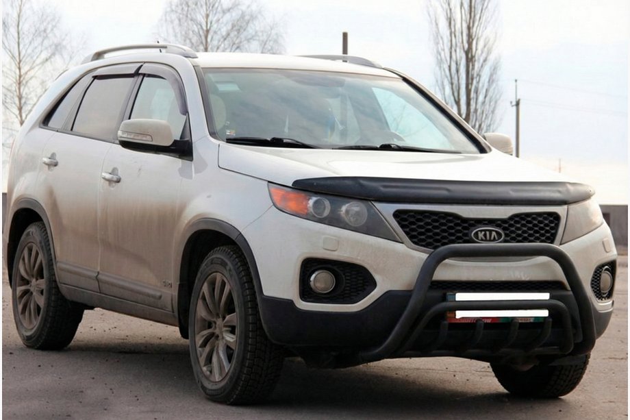 Kia Sorento II XM 2009-2014 рр. Кенгурятник WT002/2 Black (нерж.) Фото 2