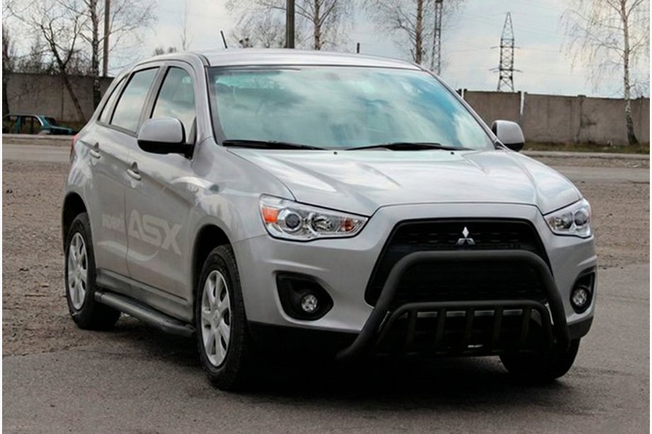 Mitsubishi ASX 2010-2023 рр. Кенгурятник WT002 Black (нерж.) Фото 1