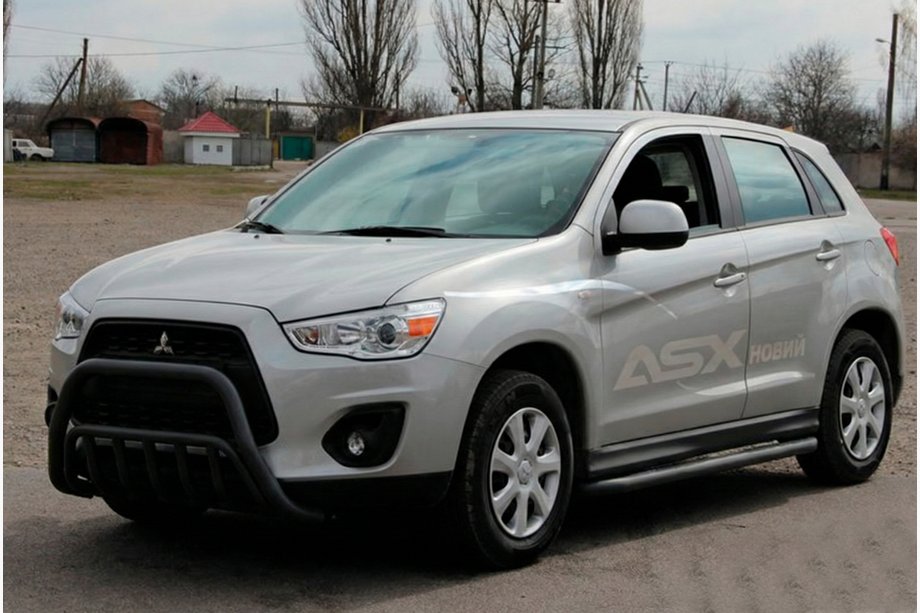 Mitsubishi ASX 2010-2023 рр. Кенгурятник WT002 Black (нерж.) Фото 2
