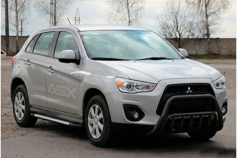 Mitsubishi ASX 2010-2023 рр. Кенгурятник WT002 Black (нерж.) Фото 3