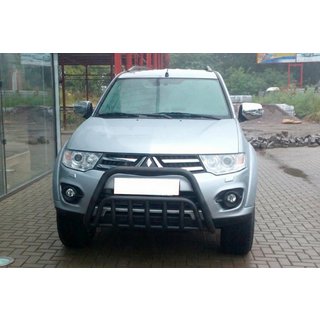 Передній захист WT002 Black (нерж.) Mitsubishi Pajero Sport 2008-2015 рр. фото 1