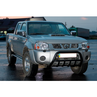 Кенгурятник WT002 Black (нерж) Nissan NP300 1999-2015 рр. фото 3